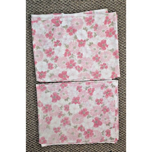 2 VTG Dan River Flat Twin Sheets Pink Pastel Floral Percale Cottagecore Bedding